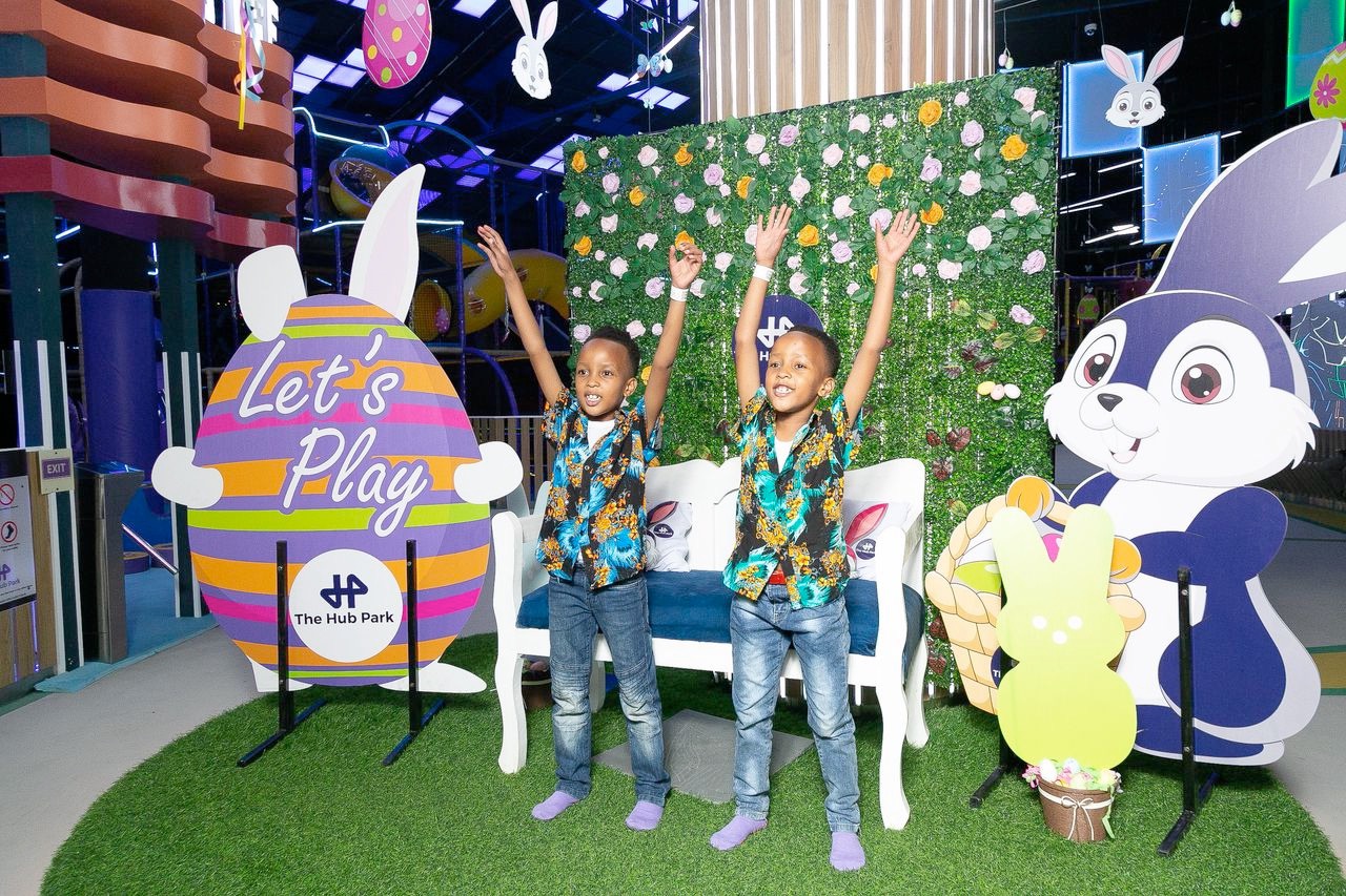 Children enjoying interactive fun at The Hub Park, a family entertainment center in Nairobi’s Karen suburb.